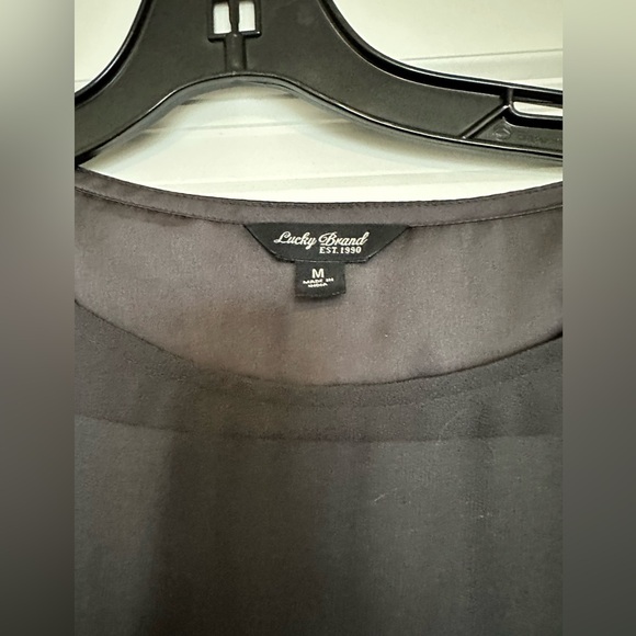 Lucky Brand 🍀 Grey Sheer Top Medium (❗️Free with another purchase❗️) - Picture 2 of 8